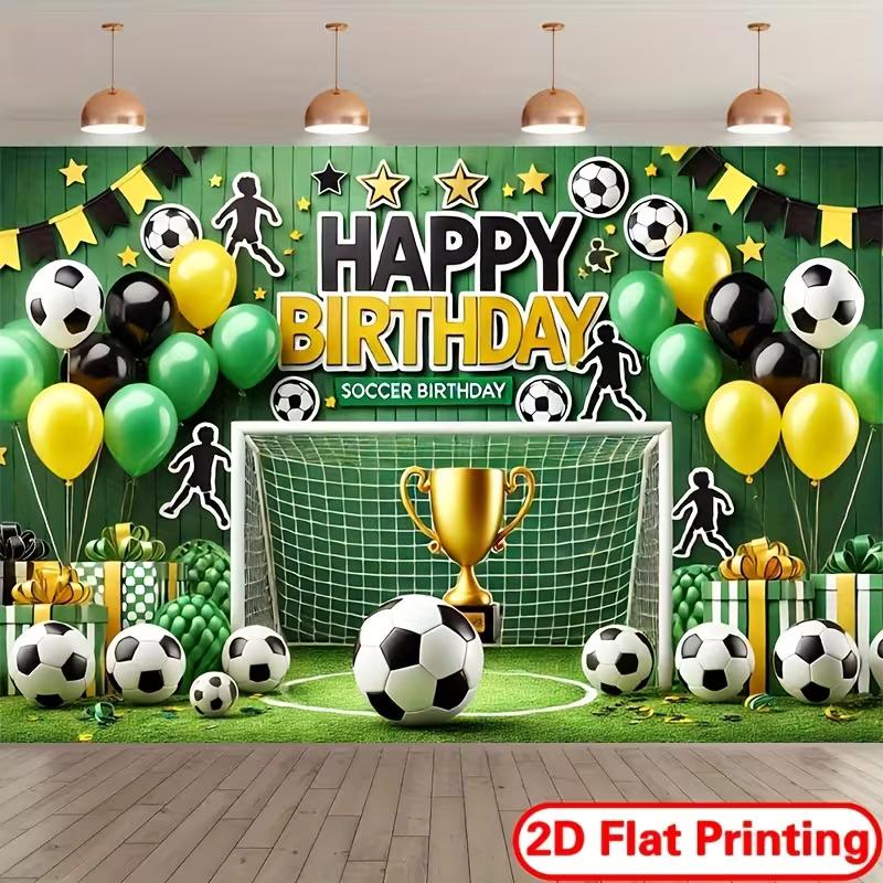 2D Football Goal Birthday Backdrop for Boys' Sports Themed Celebrations