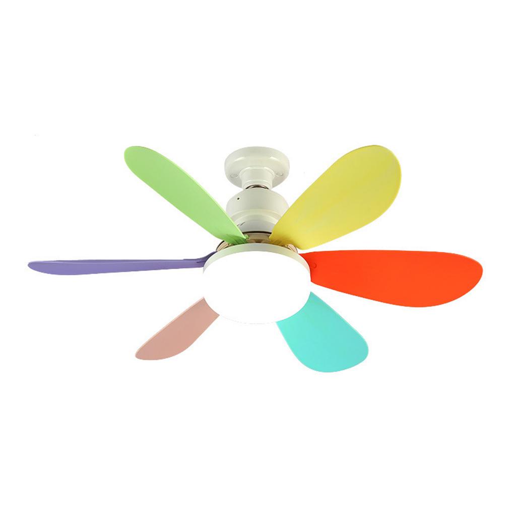 E27 Fan Lamp Tri-color Dimming Home Bedroom Kids Study Room Living Room Fan Lamp Infinitely