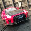 1:32 Nissan GTR35 Racing Alloy Car Model Pull-back Acousto-optic Toy Door and Hood Trunk Can Be Opened.