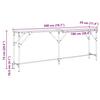 Console Table Black Oak Effect 200 X 29 X 75 Cm