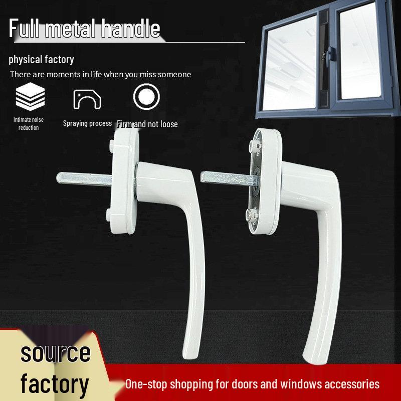 All-Metal Plastic-Steel Door & Window Handle for Push-Pull & Inner Opening with Rotating Linkage Lock