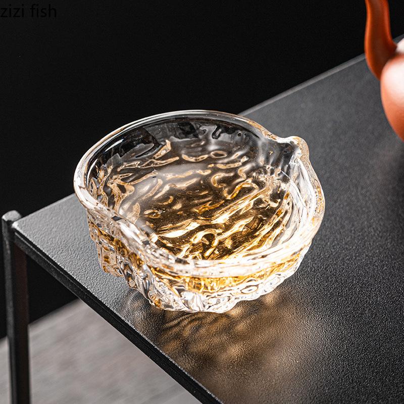 Kreative Walnussförmige Glastasse Transparente Glas-Teetasse Unregelmäßiges Kung-Fu-Teeset Bar Weinglas Wassergläser Haushaltsprodukt