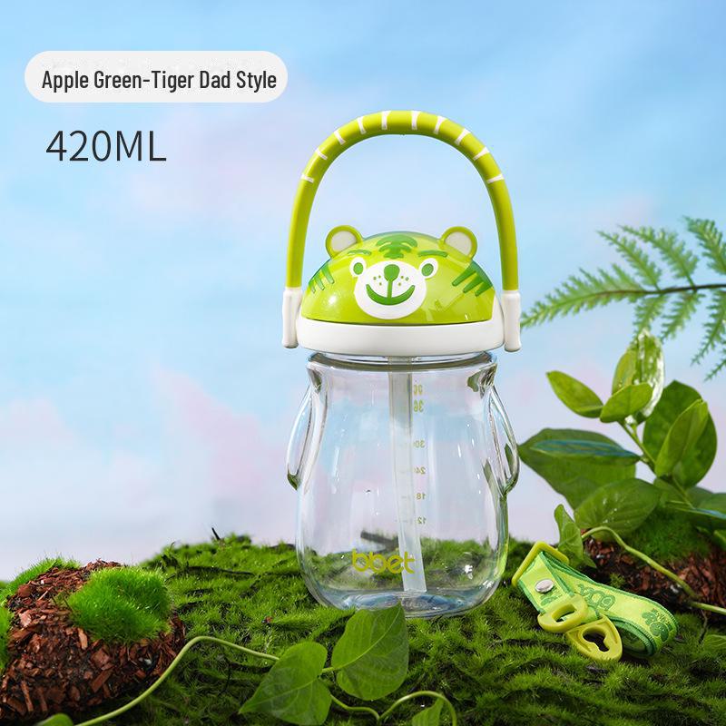 Kubek ze słomką Tygrys z tworzywa Tritan dla dzieci - Duża pojemność, Uroczy design