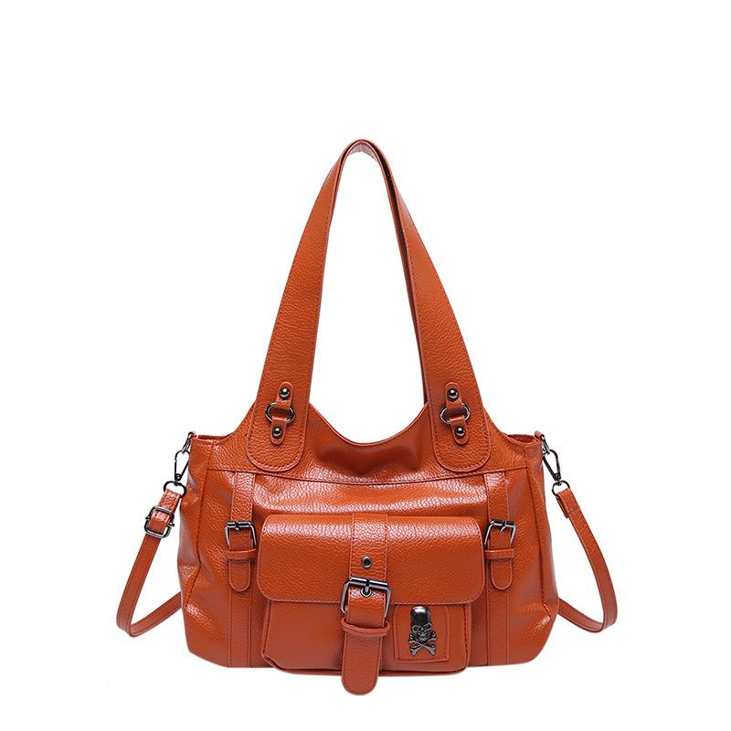 New Fashionable Personalized Soft Leather Underarm Tote Bag Casual Versatile Spice Girl Style High Sense Messenger Women's Bag
