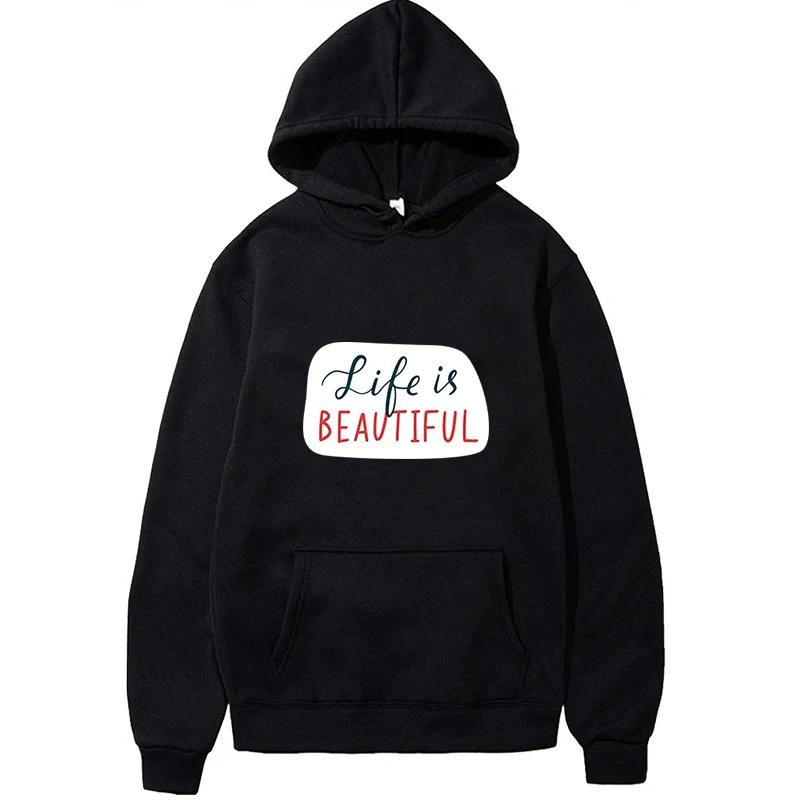 Autumn Fleece Korean Fashion Solid Color Finger Heart Drawstring Pockets Hooded Long Sleeve Loose Hoodie Sweatshirts Top