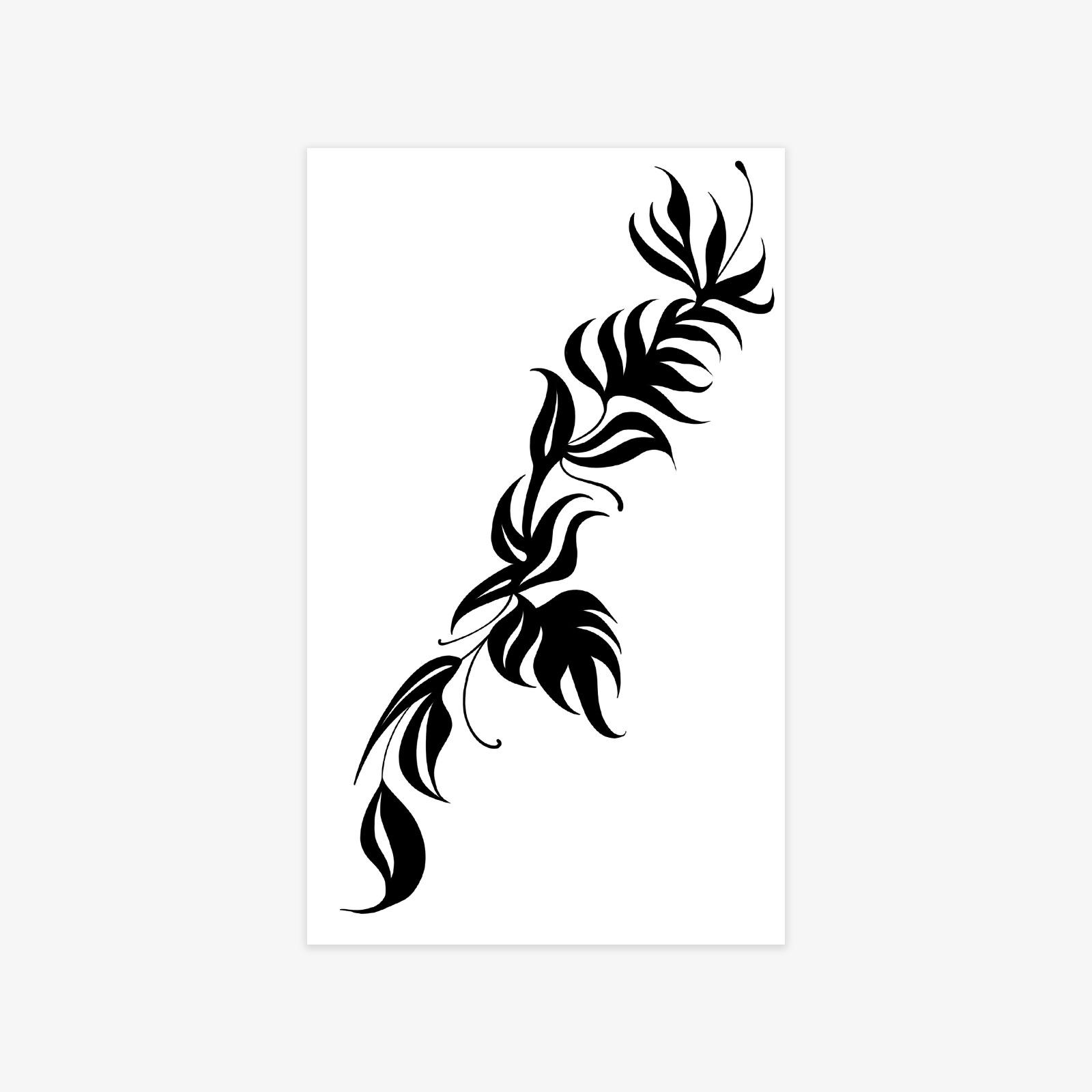 Retro personality beautiful simple small fresh red flower plain flower collarbone tattoo sticker 9*15