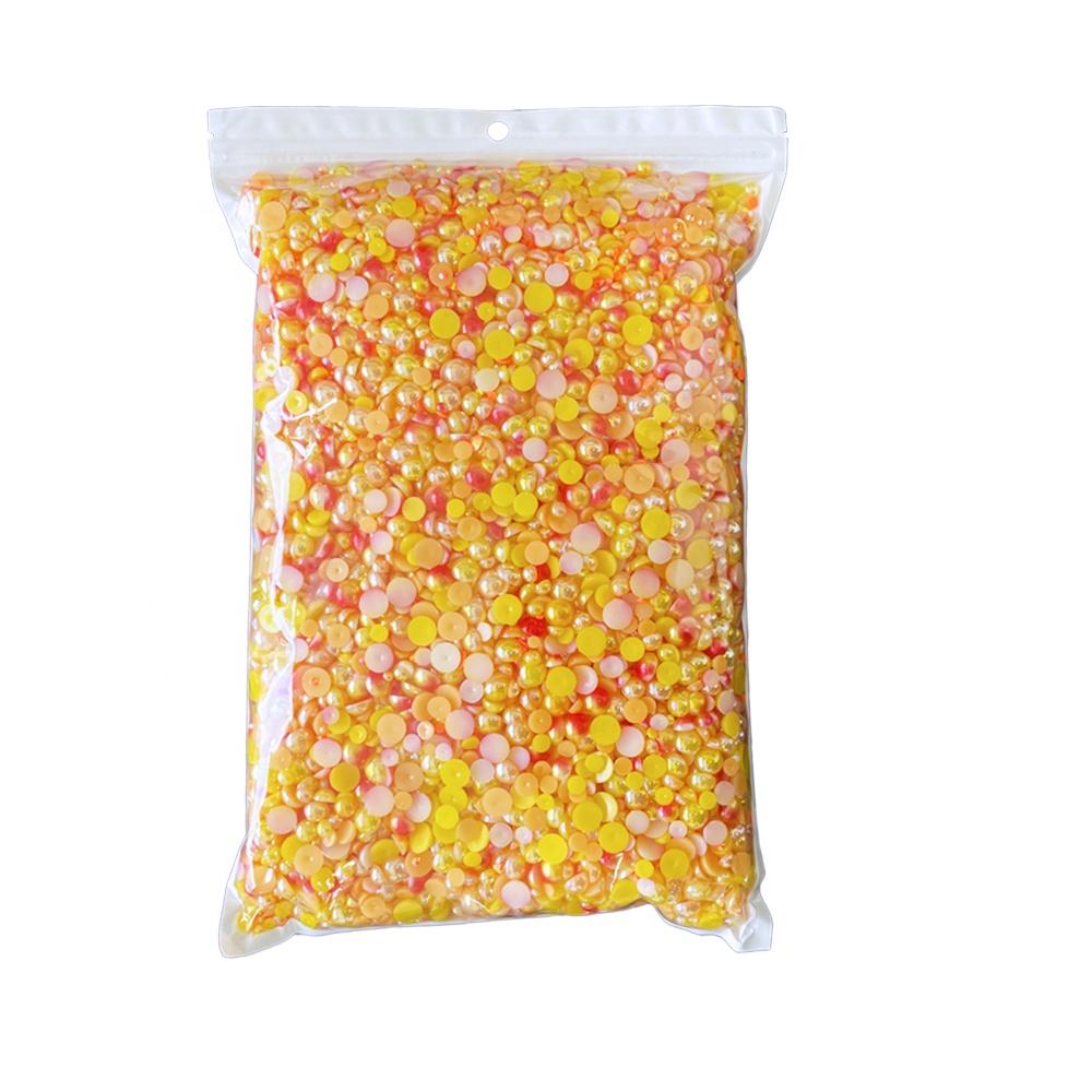 Yantuo 1000g Mixed Packaging Flat Back Pearls Resin Rhinestone Jelly Rhinestones Bulk Abs Loose Pearl for DIY Decoration