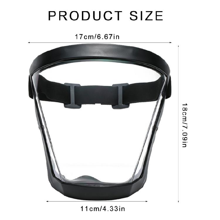 Anti-imma Plast Ansiktsskydd med Justerbart Band Helt Ansikte Genomskinligt Skydd Mask Cykling Vindtät Mask Lätt att Använda