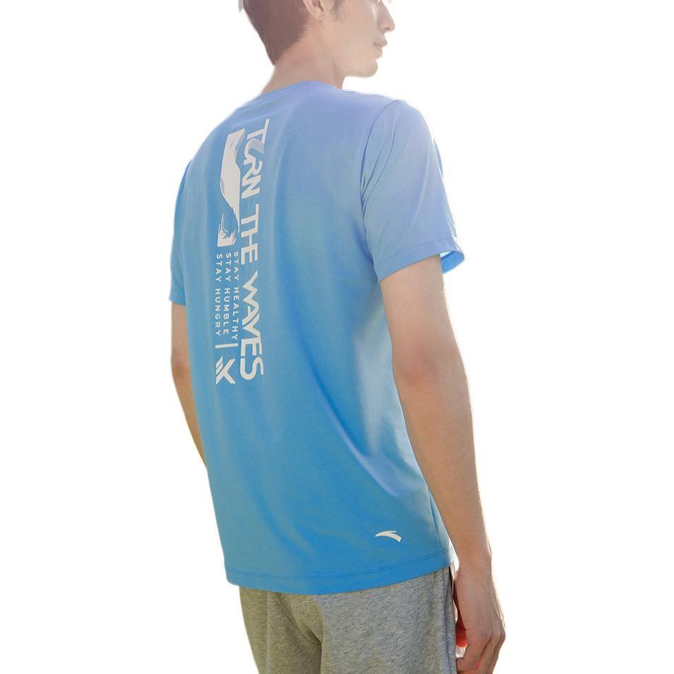 ANTA KT T Shirts Unisex Blue Crew Neck Moderate Straight Fit 152221117-4