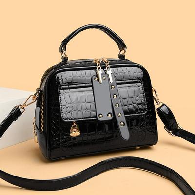 Fashion Alligator Pattern Women Shoulder Bag Small Round Top-handle Shoulder Bag for Daily Commute Work Weekend Outings and Ladies' Holiday Gifts