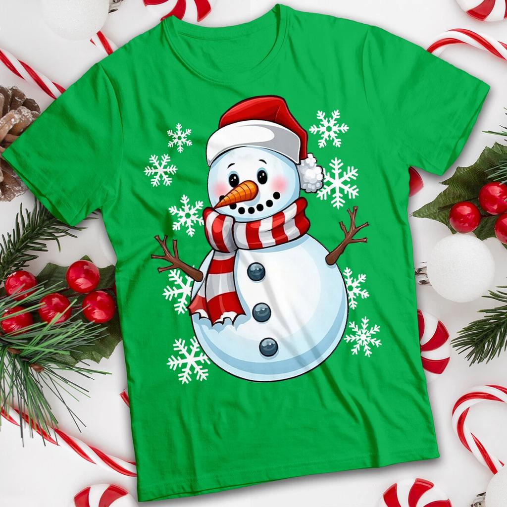 Mens and Womens Cute Snowman Christmas T-Shirt Tee #MC