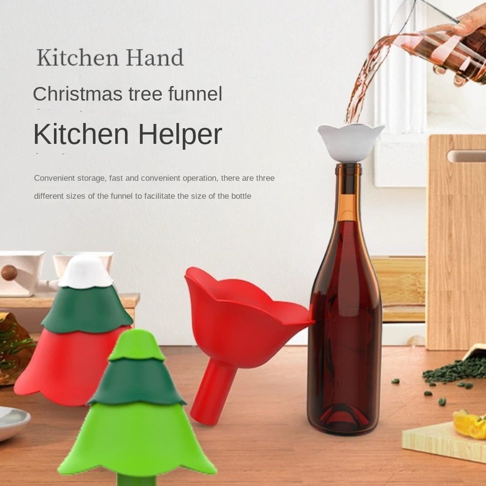 

Food Grade Silicone Liquid Funnels Christmas Tree Style Oil Dispenser Funnel Party Accessories A
