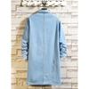 Spring Men Denim Jacket Men Loose Mid-Length Denim Casual Coat Male Turn-Down Collar Trenchcoat Korean Fashion Outerwear