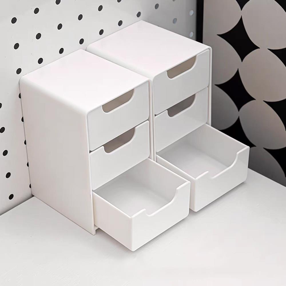 Boîte à bijoux de bureau Boîte de rangement pour cosmétiques Organisateur à triple tiroir Boîte grande capacité Boîtes de rangement DIY Récipient pour petits objets