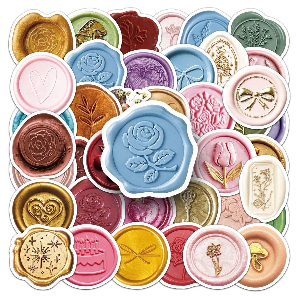 50 Hot Paint Seals Graffiti Stickers Personalized Creative Guka Decorative Mobile Phone Water Cup Envelope Seal Stickers