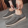 Fashion Suede Loafers Shoes For Men Grey Casual Shoes Men Platform Slip-on Men's Driving Shoes Lightweight Versatile Mens Shoes