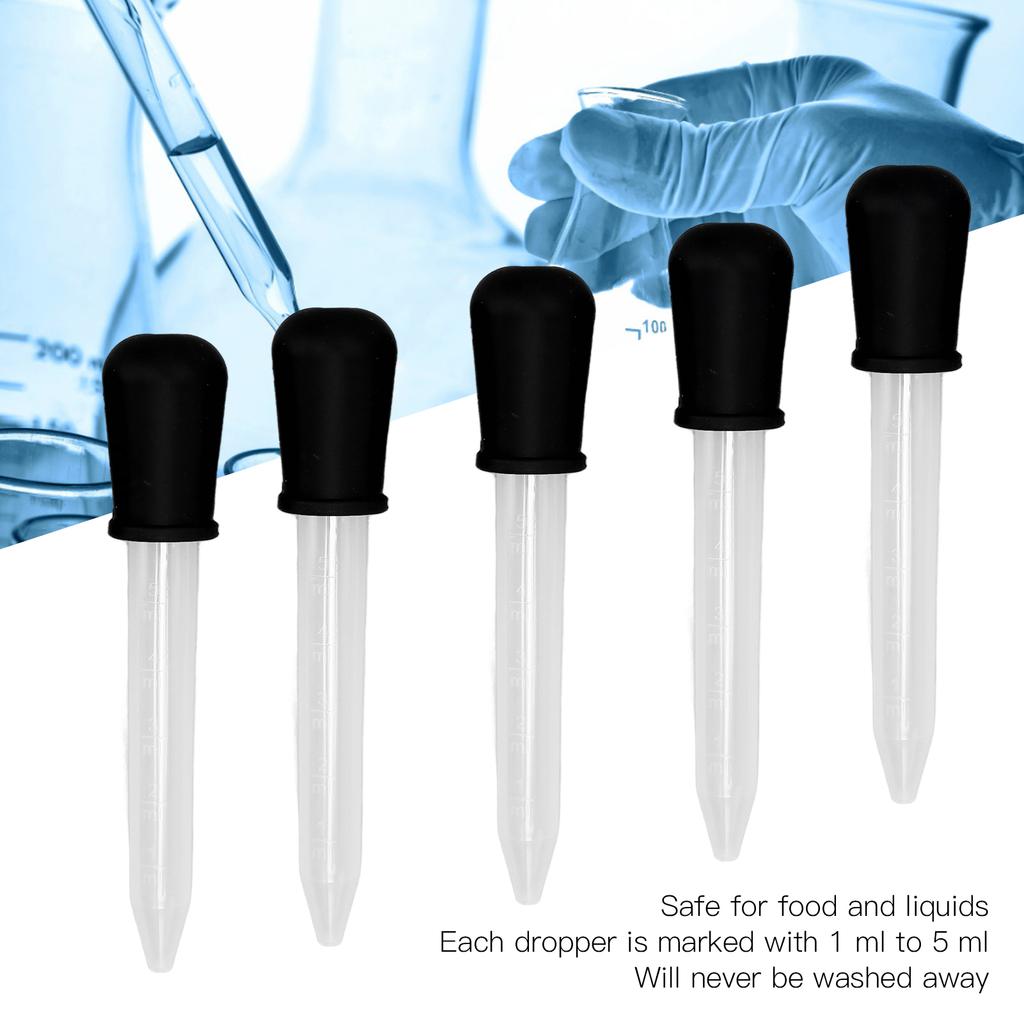 5Pcs Transfer Pipettes 5ml Silicone Material Easy Cleaning Making Disposable   Dropper