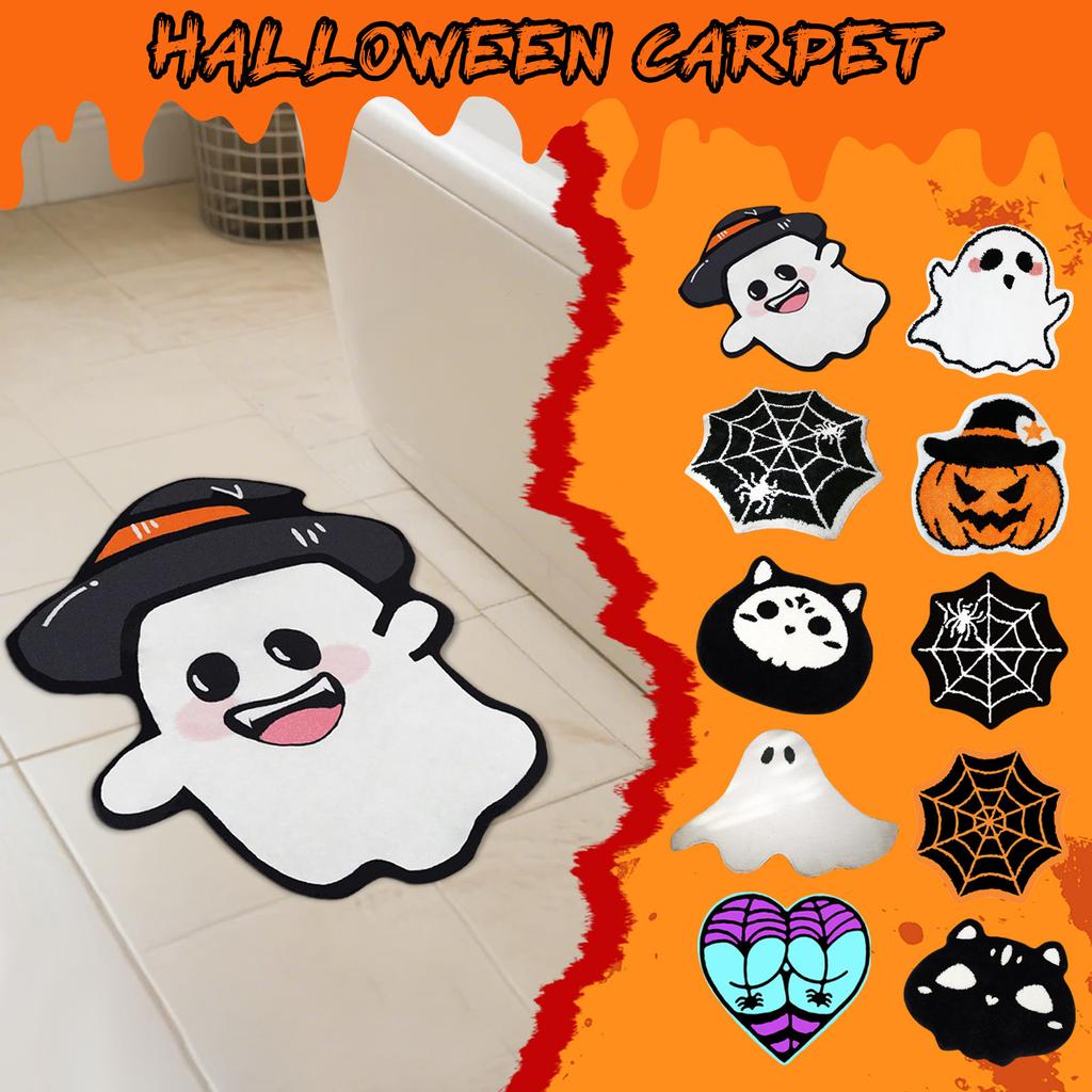 Spooky Halloween Bathroom Rug – Bath Mat With Non-Slip Backing, Plush And Absorbent Area Rug For Shower, Kitchen, And Holiday Home Decor