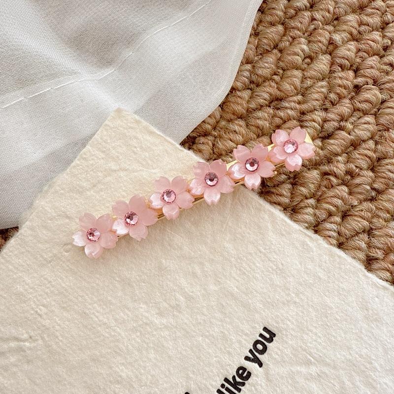 New Model Sweet Style Small Flower Diamond-Encrusted Side Hairpin, Fresh and Simple Hair Clip, High Quality