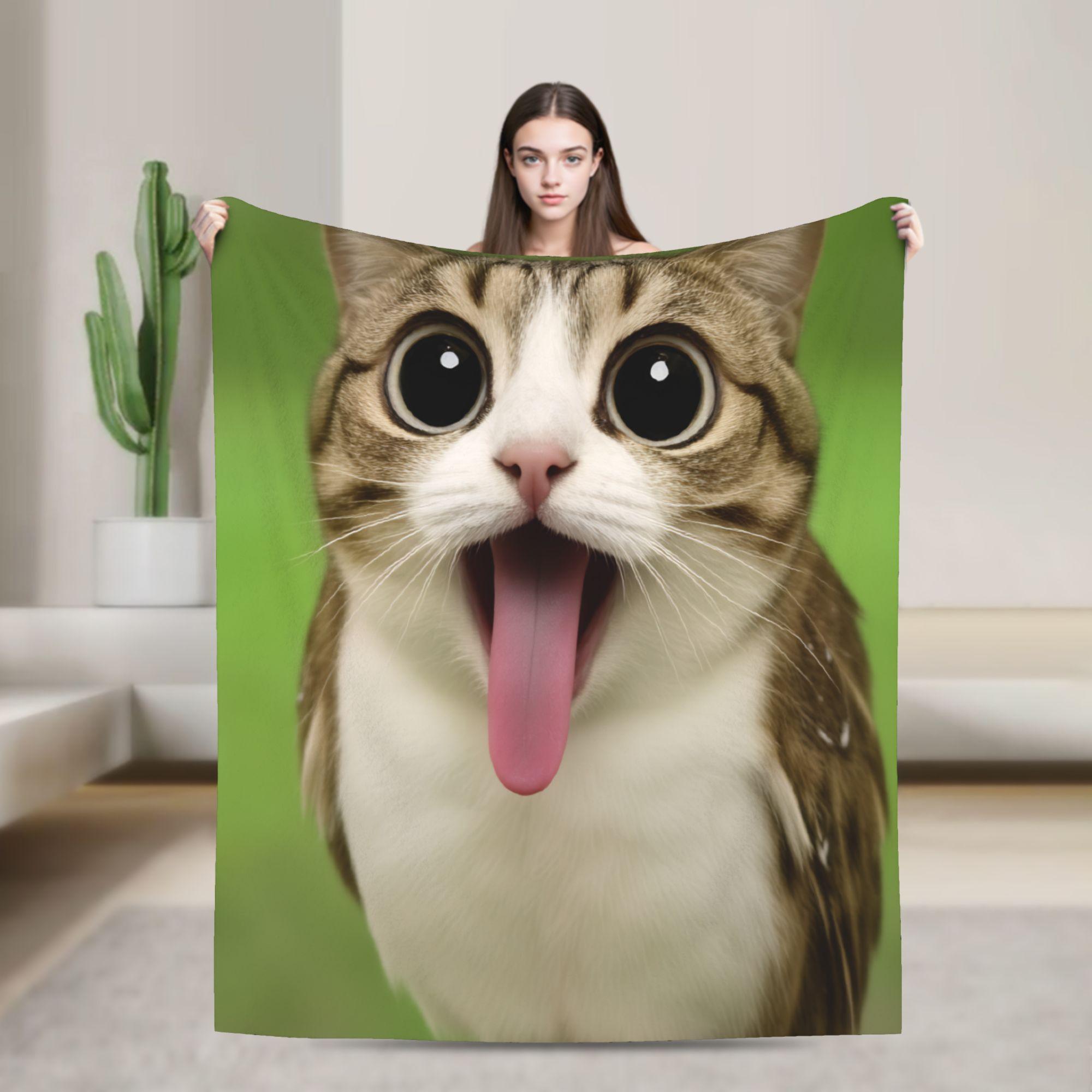 Exquisite Fashion Items Unisex Italian Brainrot Meowl Cat Owl Fun Meme Blanket Warm Cozy Throw Blanket Winter Girl Bedroom Travel Office Bedspread