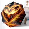 1pc Flaming Heart Wings Umbrella Automatic Opening/Closing, Foldable Design, Outdoor, Festival Gift for Fans, Travelers, Daily Use.R078