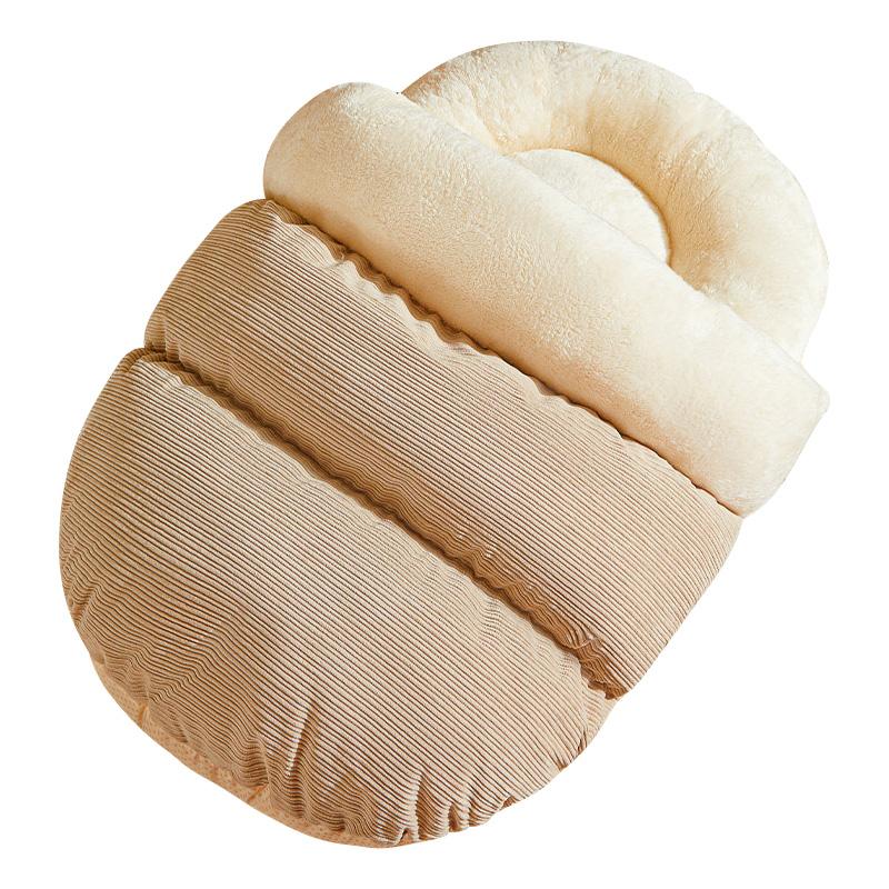 

Полузакрытая Тепловая Кровать для Кошек Зимний Теплый Домик для Питомца Плюшевое Безопасное Укрытие Моющийся Коврик для Питомца Съемная Подушка Прочная Внутренняя Кровать для Собак Теплое Гнездо для Питомца L-80x50cm бежевый