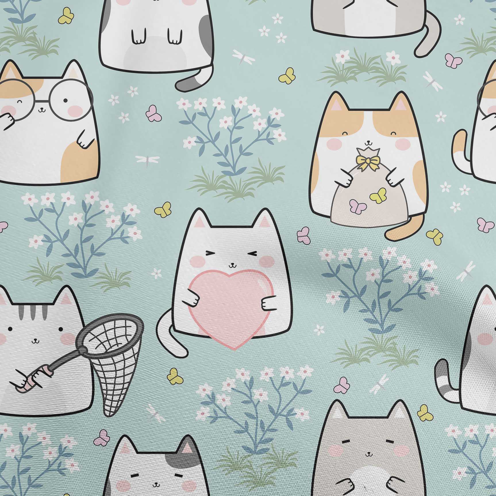 

OneOone Бавовняний поплін Світло-лавандова блакитна тканина Kawai Тканина для пошиття друкованої тканини для рукоділля у дворі 42 дюйма 42 Inch Wide - Viscose Chiffon небо синє кольору