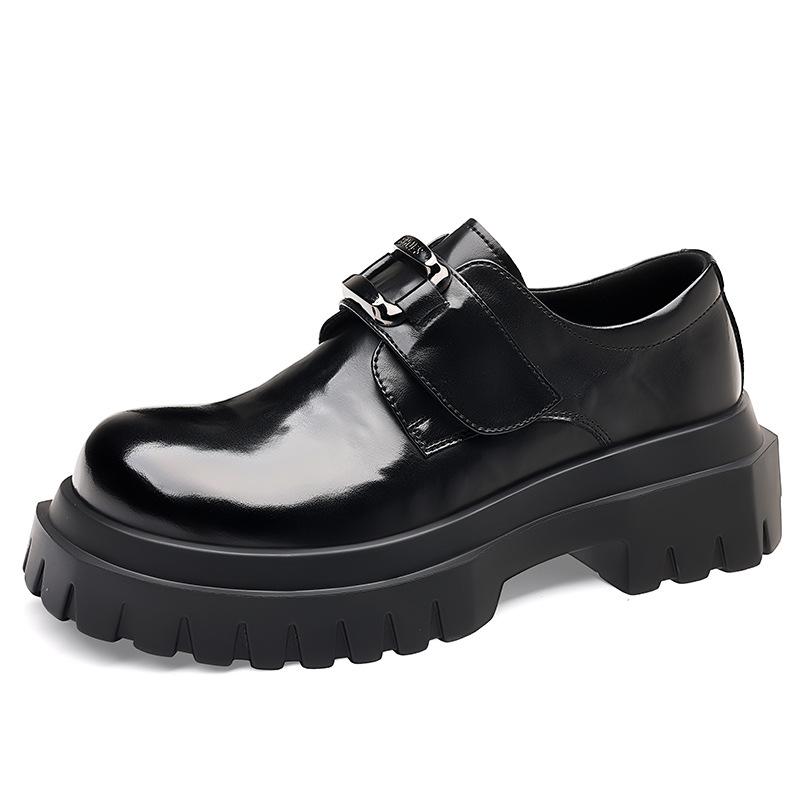 

New Derby men s leather shoes Thick bottomed British style design Leisure Party Business Office Luxury adult shoes 44
