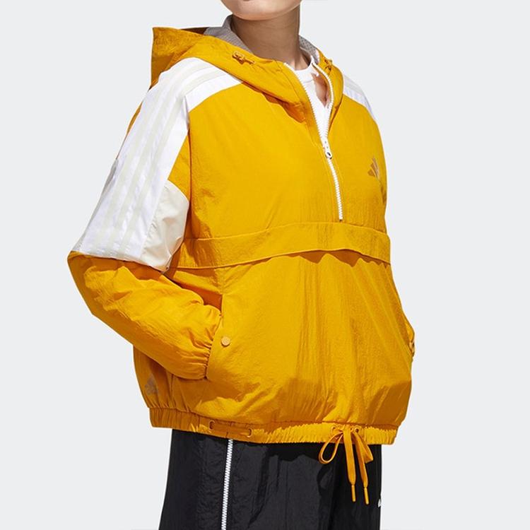adidas Urban Women's Half-Zip Hooded Casual Jacket Gold GM1470