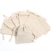 10Pcs Natural Linen Burlap Bags Jute Gift Bag Drawstring Gift Bags Ornament Pouch Cosmetic Washing Storage Candy Party Bag