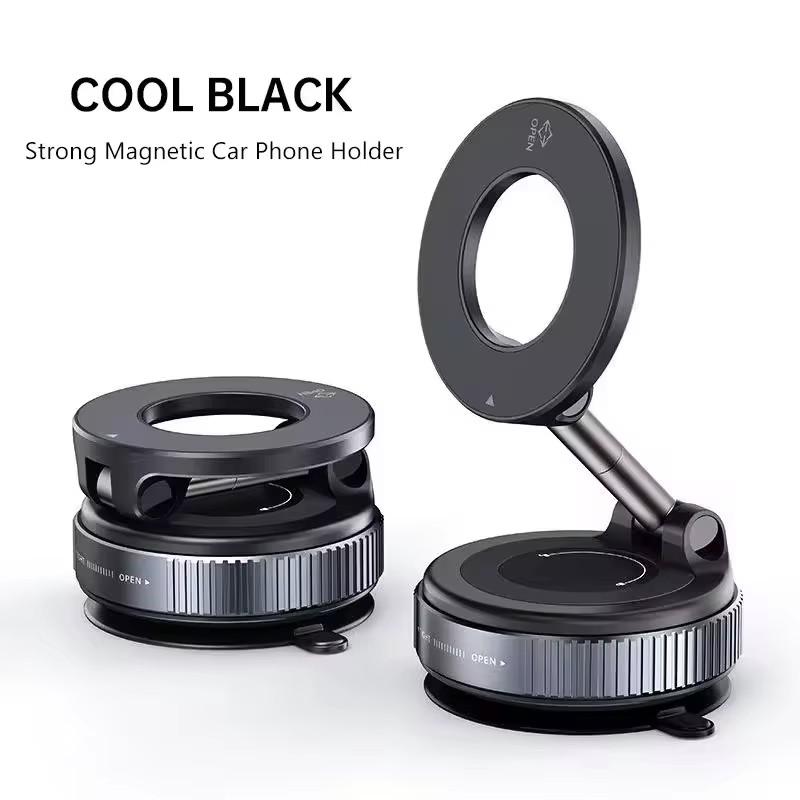 Magnetic Suction Cup Phone Mount for Magsafe Magnetic 360° Adjustable Car Phone Holder Pocket Size Foldable Car Mount Metal Suct