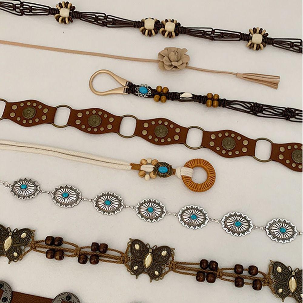 Tassel Waist Chain Flower Bohemian Belt Vintage Belt Chain Summer Beach Accessories
