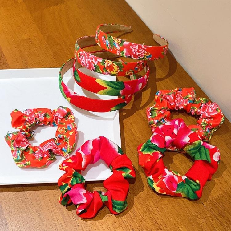 Wide Headband for Halloween Creative Scrunchie Floral Hair Tie Birthday Gifts