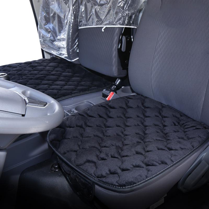 2pcs Flocking Cloth Car Seat Cushion Plush Warm Universal Front Seat Protector Cover Non-slip Pad For Suv Truck Car Accessories