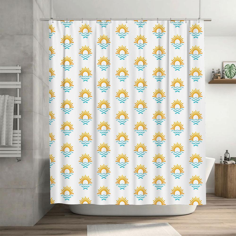 Sunset Beach Shower Curtain Waterproof Printed Decor Bathroom Liner Set for Kitchen Bathtub 81X72