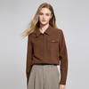 Women's Polo Collar Long Sleeve Corduroy Shirt