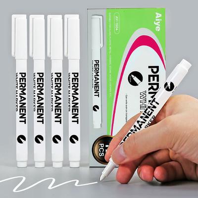 Białe czarne czerwone markery 1,0 mm olejowy wodoodporny pisak do wełny Canva Tire Glass Rock Metal DIY Graffiti szkicowanie markery artykuły papiernicze