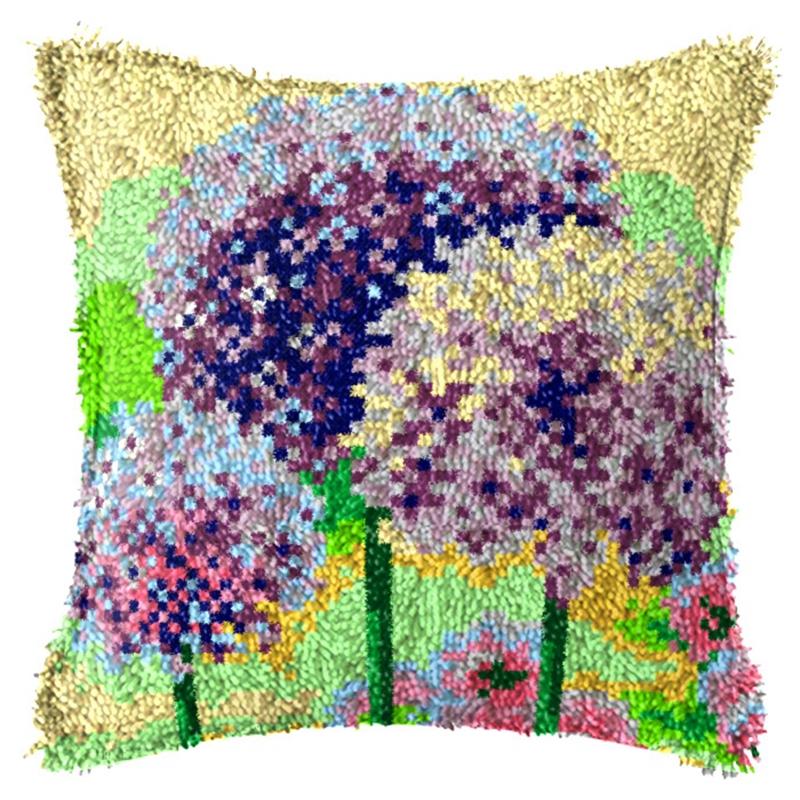 Blumen Pflanzen Klinkenhaken Kissen Haken Handgestrickt Stickerei Teppich Kissen Pflanzenstickerei Klinkenhaken-Kits Smyrna Paket DIY