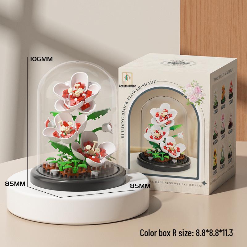 Preserved Flower Bonsai & Rose Succulent Building Blocks - Compatible with LEGO