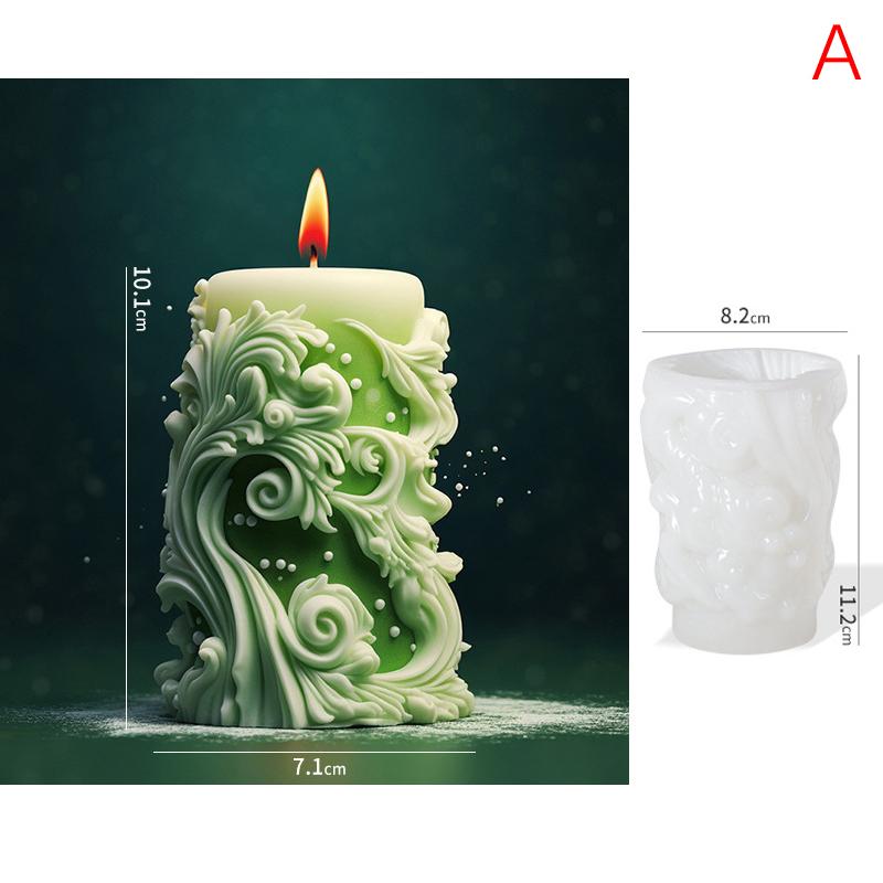 

Снежинка резная цилиндрическая силиконовая форма для свечей волнообразный спиральный узор круглая колонна мыло смоляная форма шоколадная сосулька художественный декор