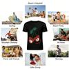 Cute Bear Cherry Print Casual Top Unisex Loose T-shirt Fun Childlike Style Daily Versatile Tee Pure cotton T-shirt
