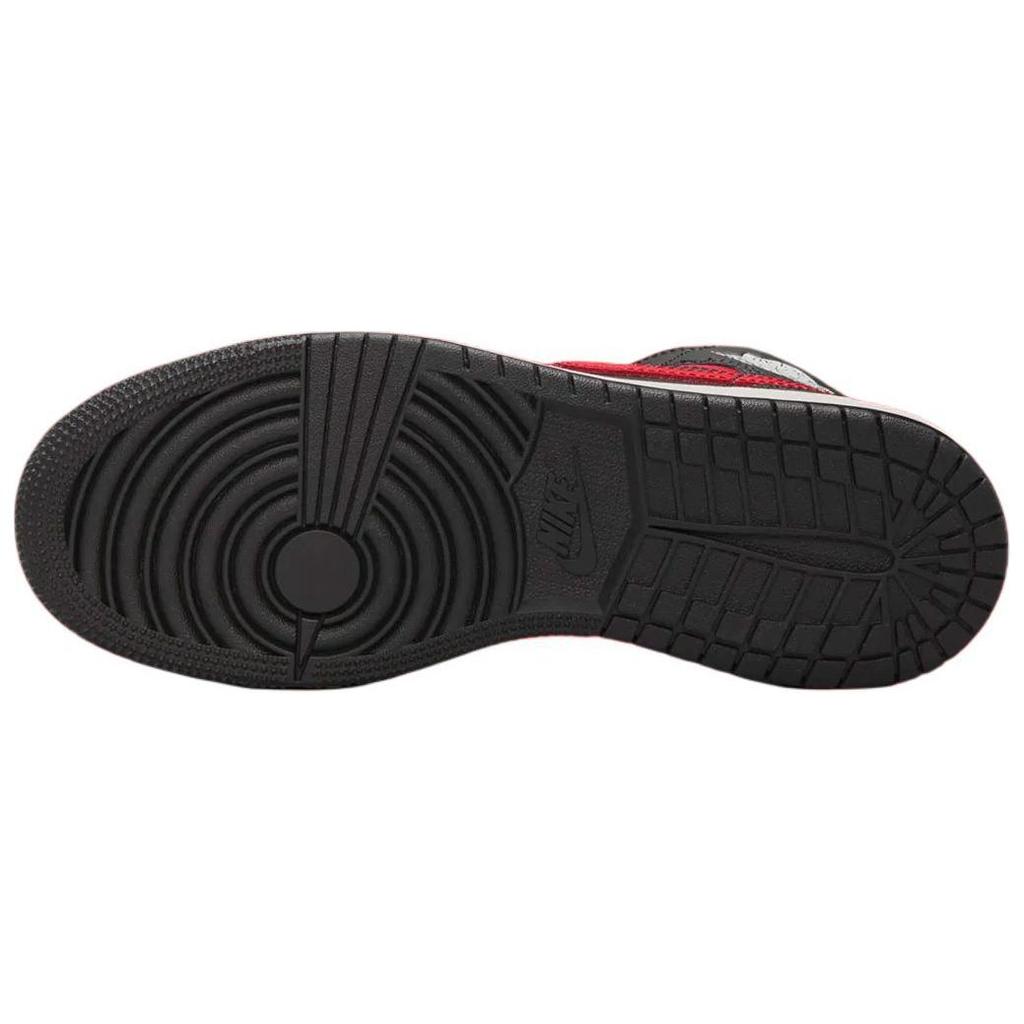 Air Jordan 1 Mid Bred Twist Unisex Sneakers Black Varsity-Red Summit-White DQ8426-067