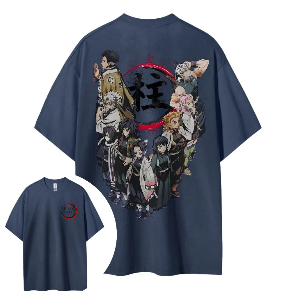 Demon Slayer Hotblooded Animation Shortsleeved Mens and Womens Same Comfortable Shortsleeved Couples Clothing Casual Top