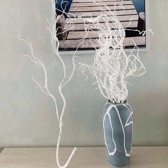 Artificial Branches Faux White Curly Willow Branch Decorative Plant Twigs for Flower Arrangement Vase Home Wedding Centerpieces