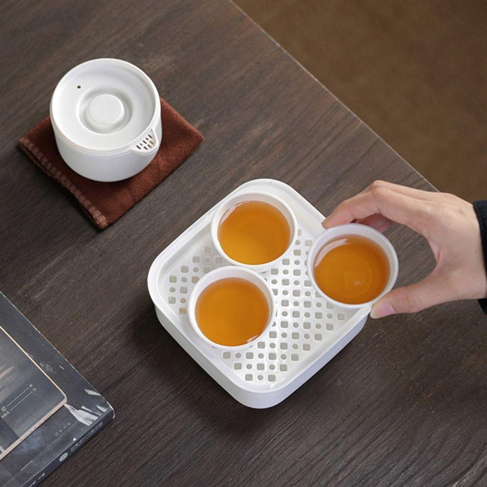 Plastic Portable Travel Tea Set Disposable Camping Tea Set Practical Kung Fu Tea Set  Picnic
