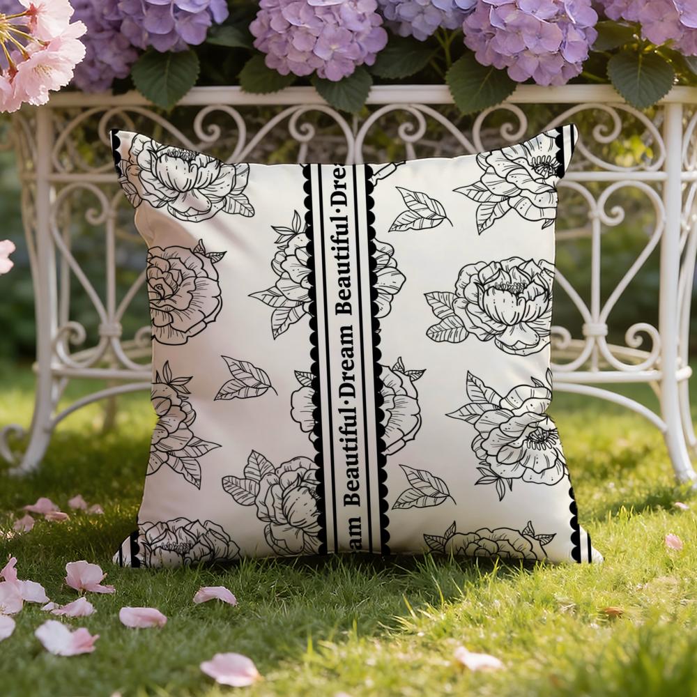 Beautiful Retro Flowers Cushion Cover Home & Car Dual-Scene Pillow Cover: Reversible for Premium Comfort