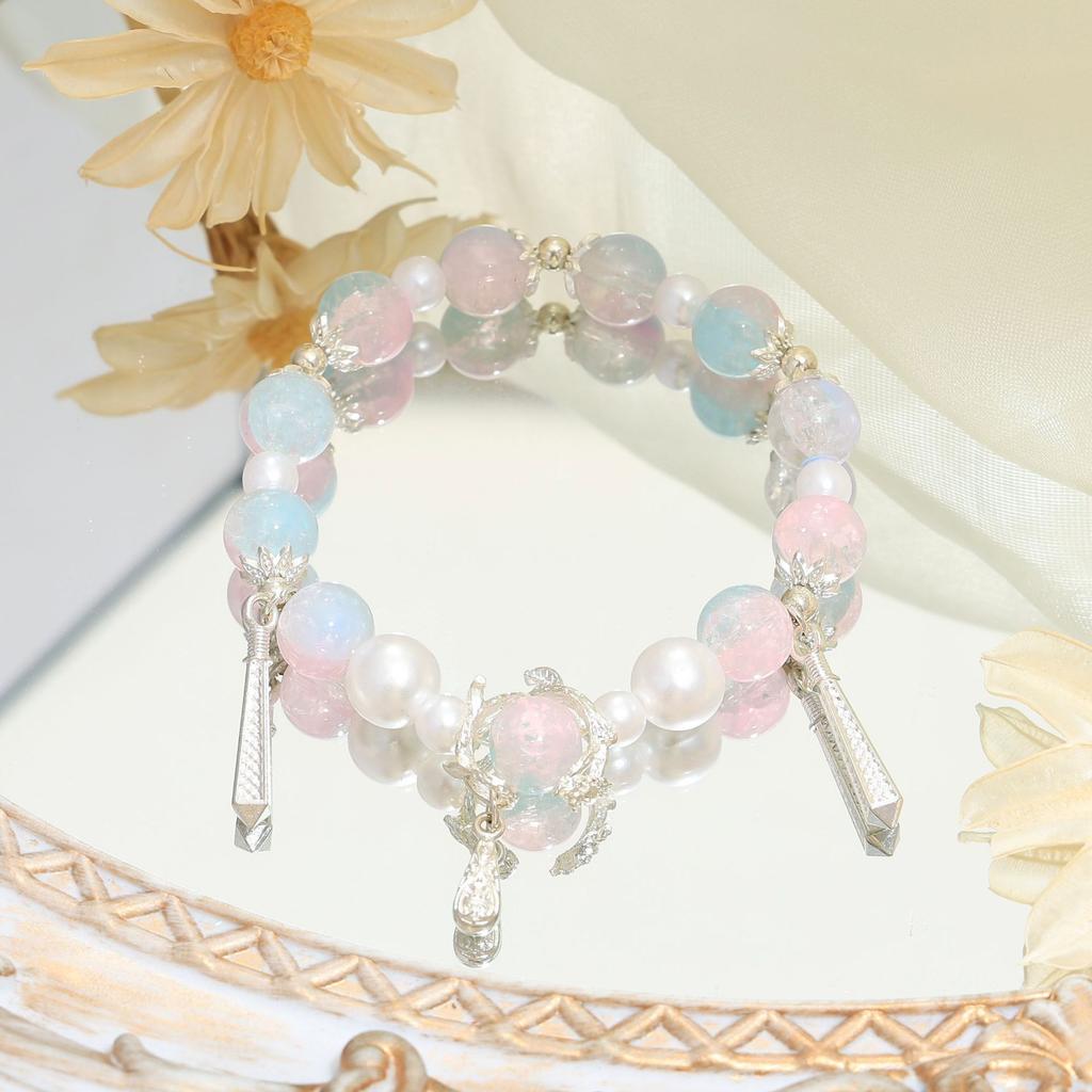 Original Design Pearl Mermaid Tears Super Immortal Starry Sky Beaded Bracelet Female Niche Sweet Mori Girlfriend Versatile Bracelet