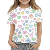 Children's Printed Round Neck Short Sleeved Casual T-shirt