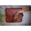 13" Leather Messenger Bag Laptop Case Office Briefcase Gift for Men Computer Distressed Shoulder Bag