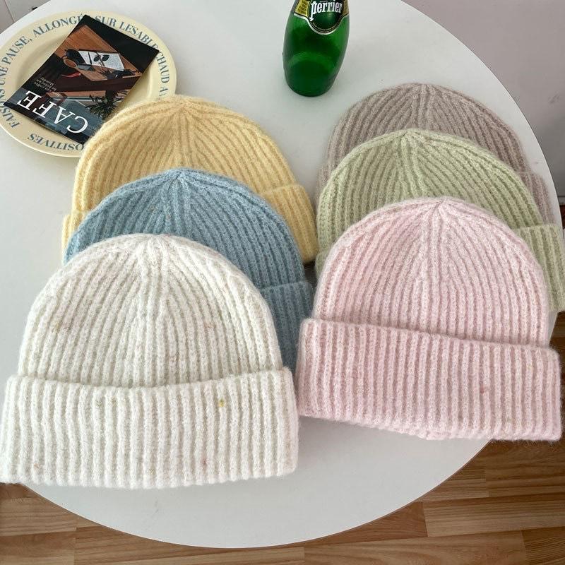 Korean Versatile and Simple Warm and Cold Hat Autumn and Winter Light Version Wool Knitted Hat Trendy Japanese Wool Hat